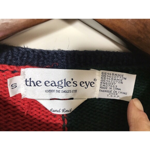 The Eagles Eye Medium Women's Crown Royalty Hand Knit Cardigan Sweater Sz Small - Picture 4 of 7